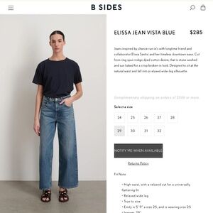 ELISSA JEAN VISTA BLUE, Sz 30